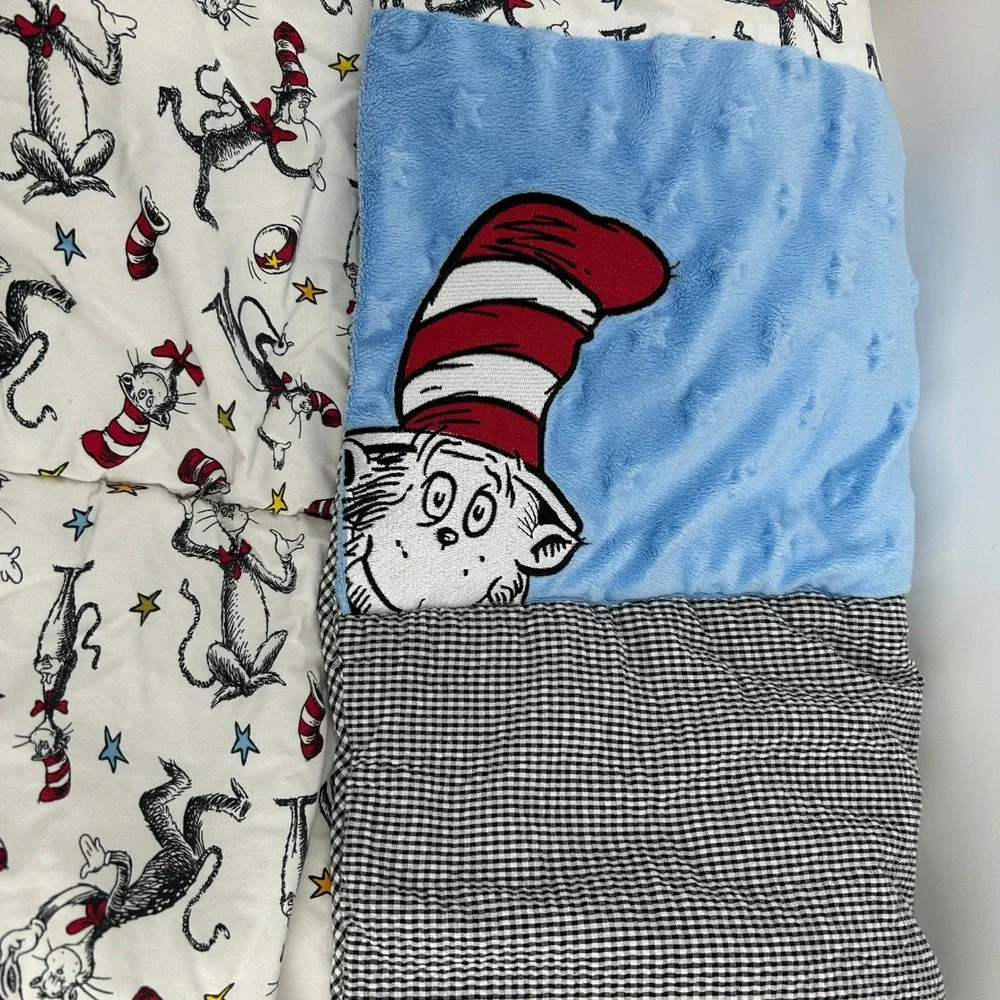 Dr Seuss Trend Lab Cat in the Hat Quilted Reversible Baby Crib Blanket Toddler